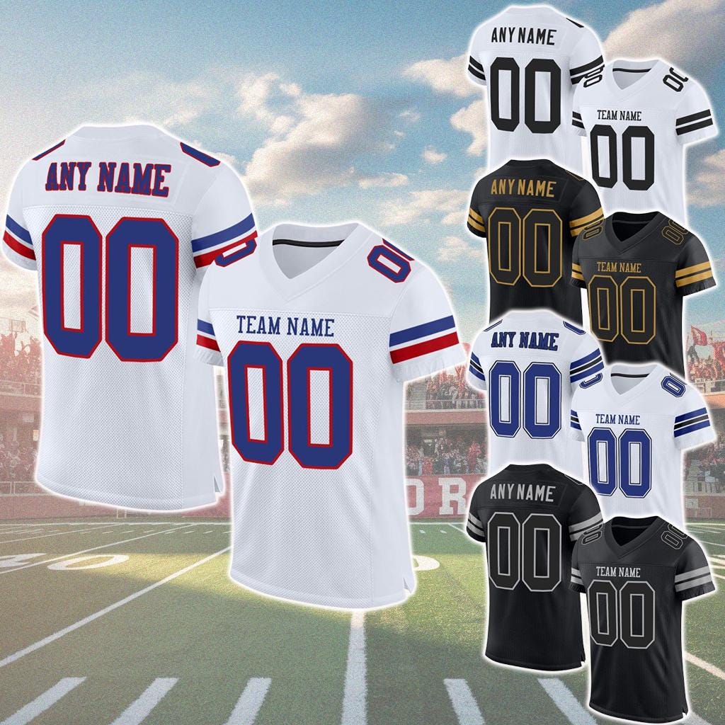 Football Fan Jersey – Custom Name and Number – Personalized Team Shirt – Adult & Kids Sizes – Game Day Apparel