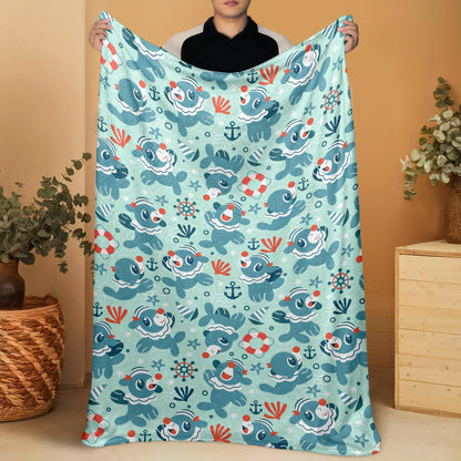 Popplio Fleece Blanket Home Decor Throw Blanket Bedroom Decor Baby Blanket Cute Cotton Blanket Popplio Blanket Gifts