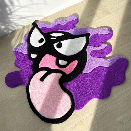 Custom Tufted Cartoon Rug: Anime Gamer Decor, Playful Ghost Design