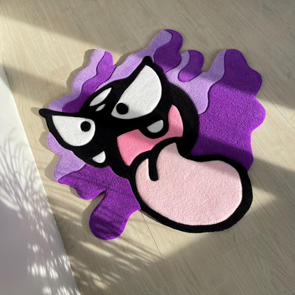 Custom Tufted Cartoon Rug: Anime Gamer Decor, Playful Ghost Design