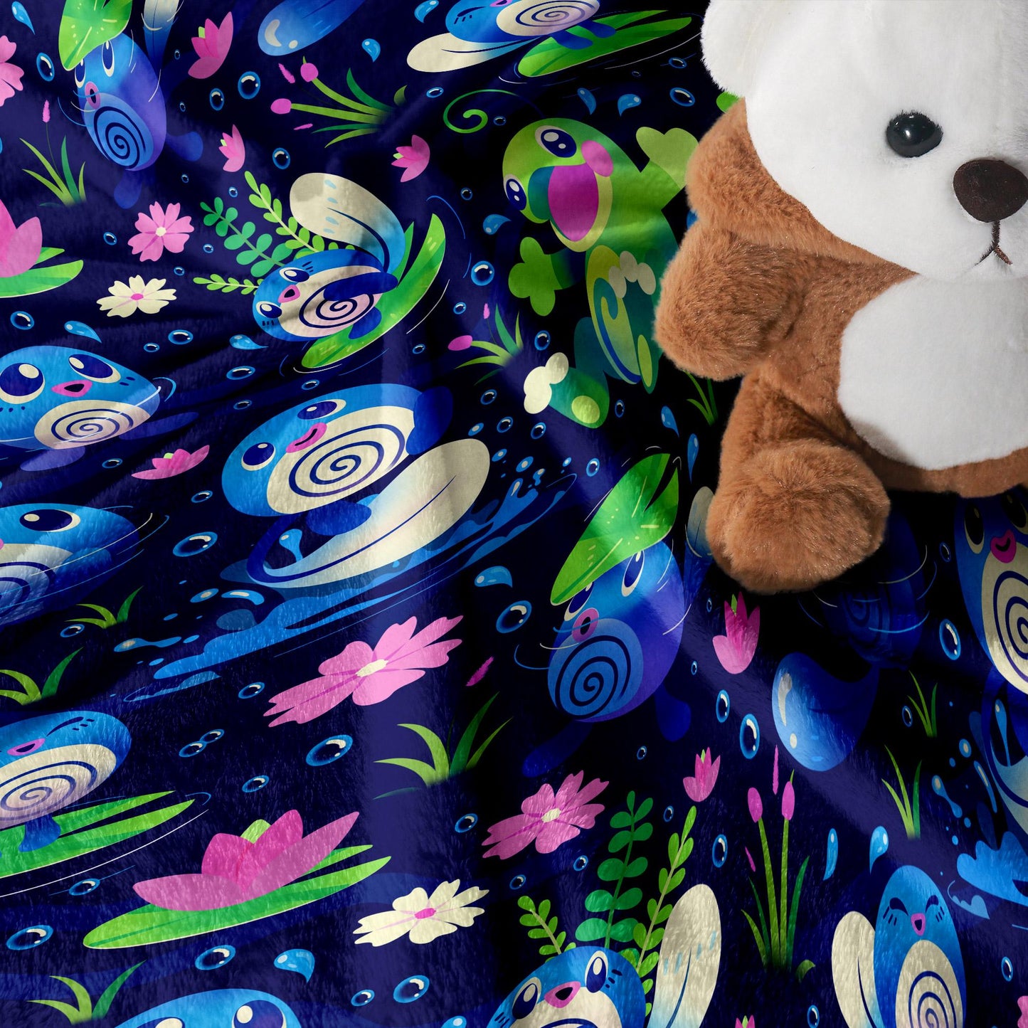 Poliwag Fleece Blanket Home Decor Throw Blanket Bedroom Decor Baby Blanket Cute Politoed Blanket Poliwag Blanket Gifts