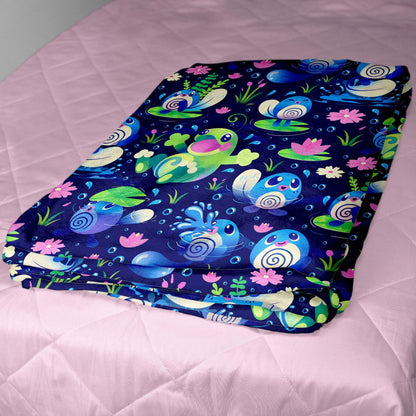 Poliwag Fleece Blanket Home Decor Throw Blanket Bedroom Decor Baby Blanket Cute Politoed Blanket Poliwag Blanket Gifts