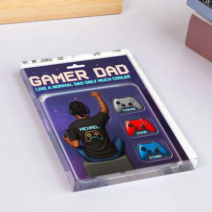 Custom Gamer Dad Action Figure Plaque, A Fun & Unique Acrylic Gift for the Coolest Gamer Dad or Husband this Father’s Day