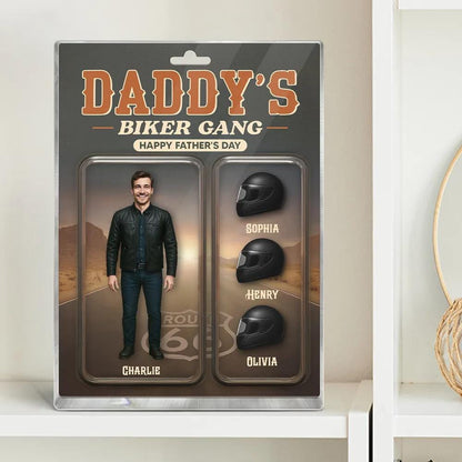 Daddy’s Biker Gang Acrylic Block, Custom Photo Gift for Motorcycle Loving Dads, A Cool & Unique Father’s Day Gift for Dad or Husband