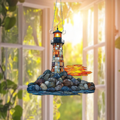 Lighthouse Acrylic Window Hanging, Perfect Gift for Nature Lovers, Lighthouse Home Wall Art Decor, Light House Decor, Coastal Gift