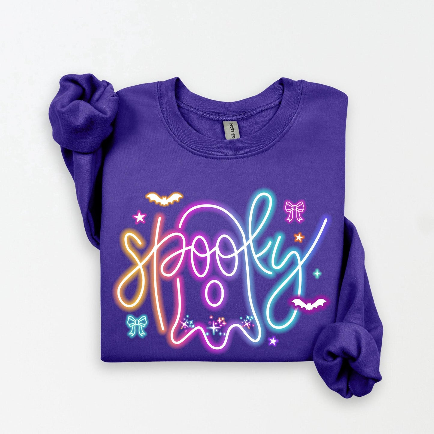 Cute Colorful Neon Spooky Ghost Sweatshirt,Spooky Goose Shirt,Goose in Halloween  Costumes Tee,Halloween Sweatshirt,Halloween kid Shirt