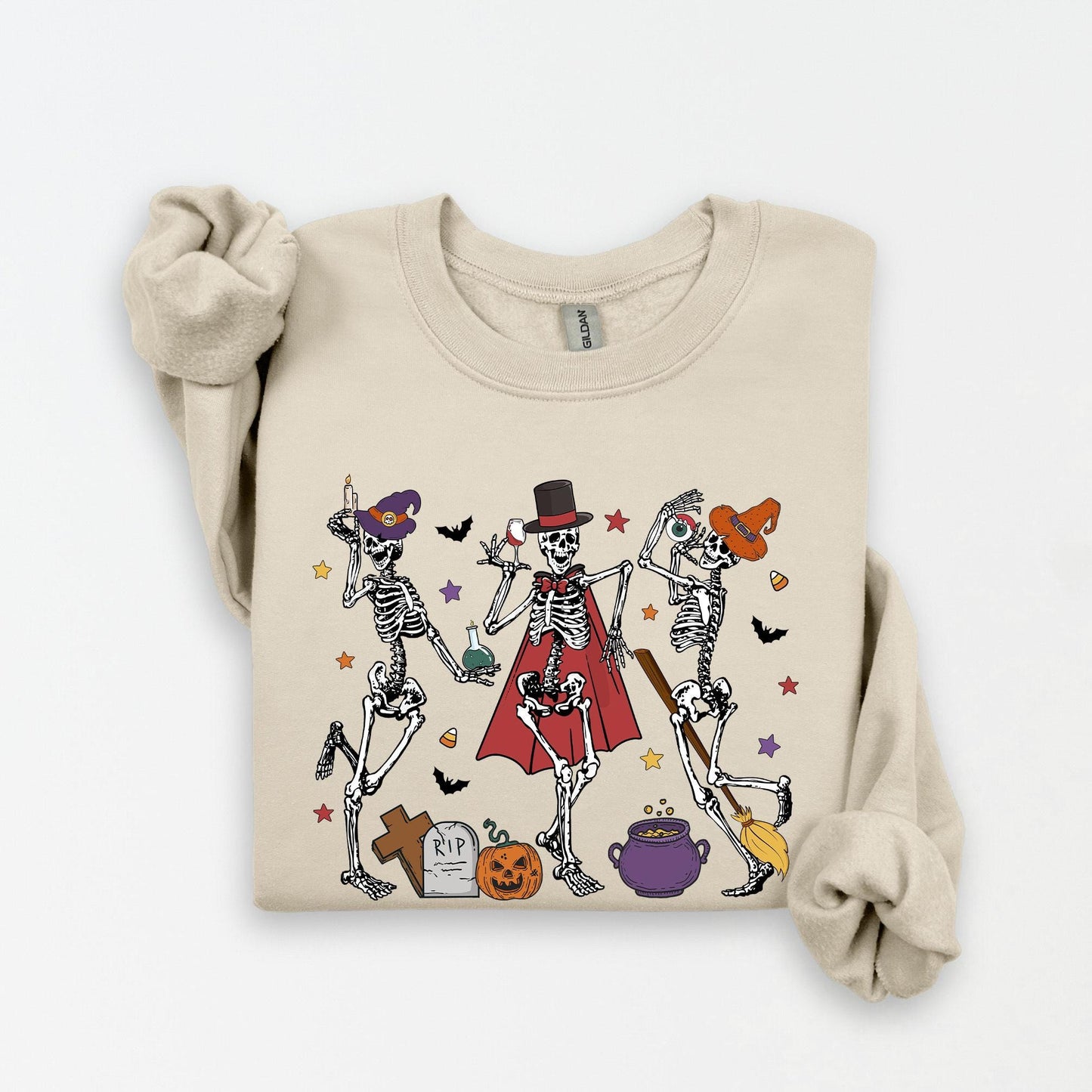 Skeleton Halloween Shirt, Pumpkin Halloween Sweatshirt, Pumpkin Shirt, Fall Sweatshirt Spooky Season TShirt, Fall Shirts for Women
