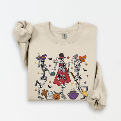 Skeleton Halloween Shirt, Pumpkin Halloween Sweatshirt, Pumpkin Shirt, Fall Sweatshirt Spooky Season TShirt, Fall Shirts for Women