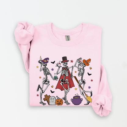 Skeleton Halloween Shirt, Pumpkin Halloween Sweatshirt, Pumpkin Shirt, Fall Sweatshirt Spooky Season TShirt, Fall Shirts for Women