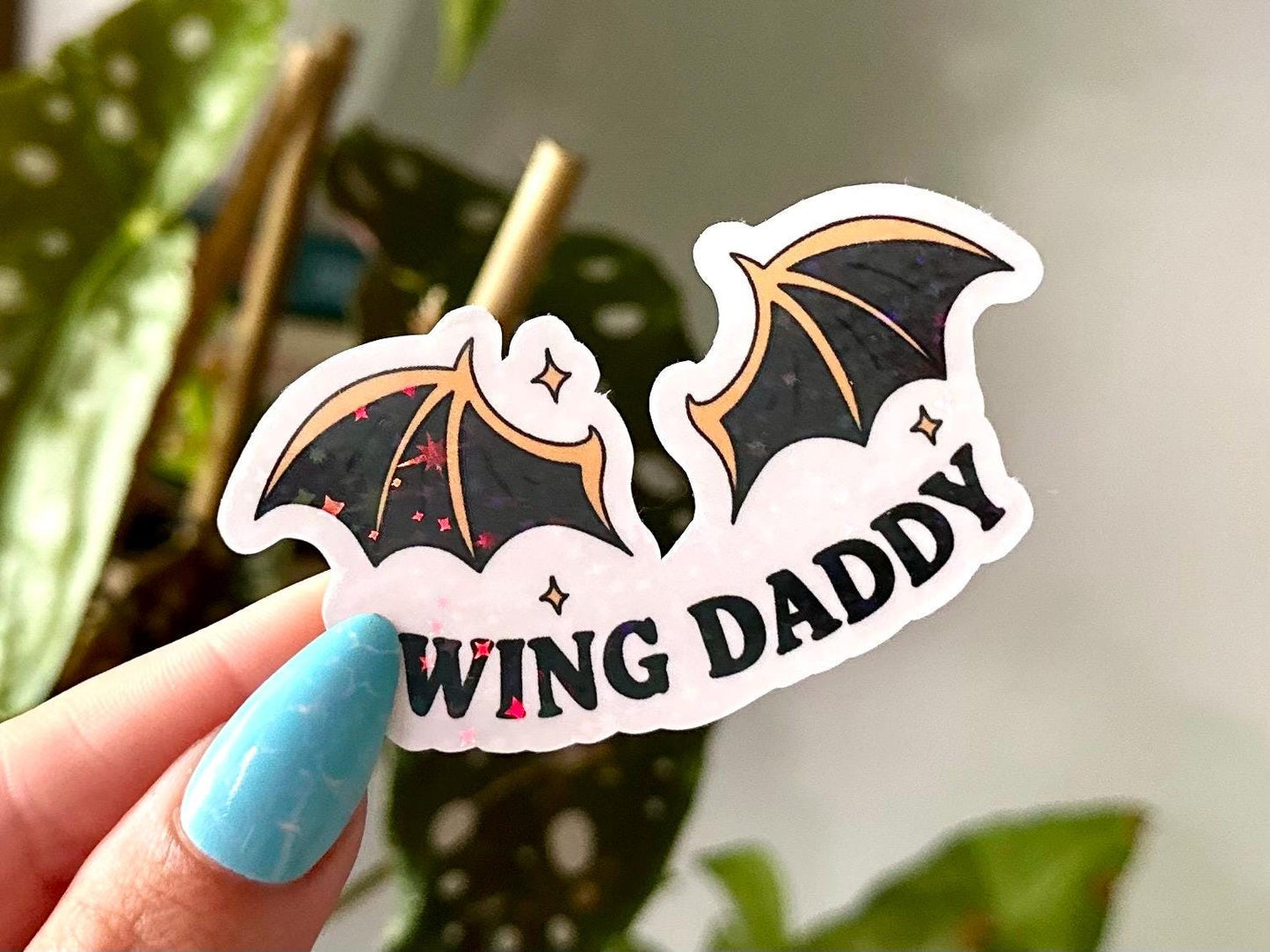 Wing Daddy Waterproof Sticker, Mental Health Stickers, Handdrawn Art, Bestfriend Gifts, Summer, Beach, Bookish, Reading
