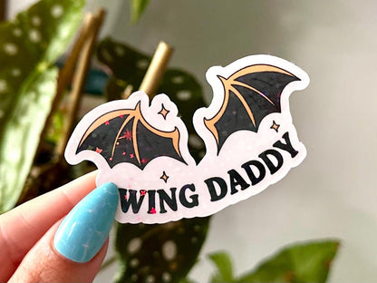 Wing Daddy Waterproof Sticker, Mental Health Stickers, Handdrawn Art, Bestfriend Gifts, Summer, Beach, Bookish, Reading
