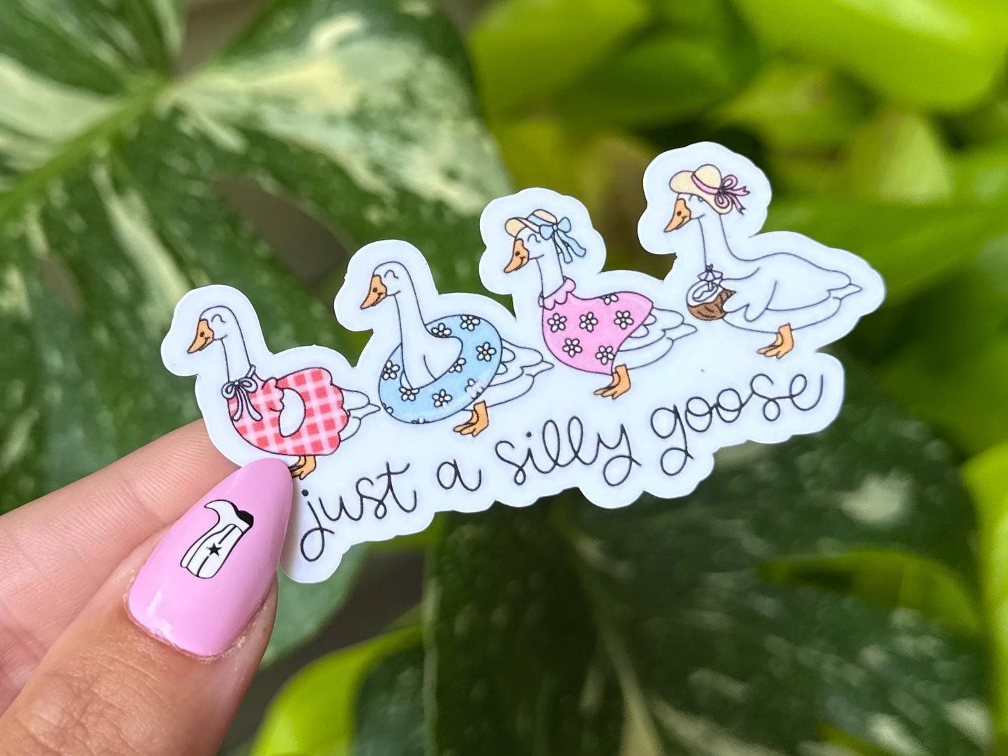 Summer Silly Goose Waterproof Sticker, Mental Health Stickers, Handdrawn Art, Bestfriend Gifts, Positivity, Anxiety