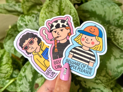 Beware of the Unbothered Waterproof Sticker, Mental Health Stickers, Handdrawn Art, Bestfriend Gifts, Positivity, Anxiety