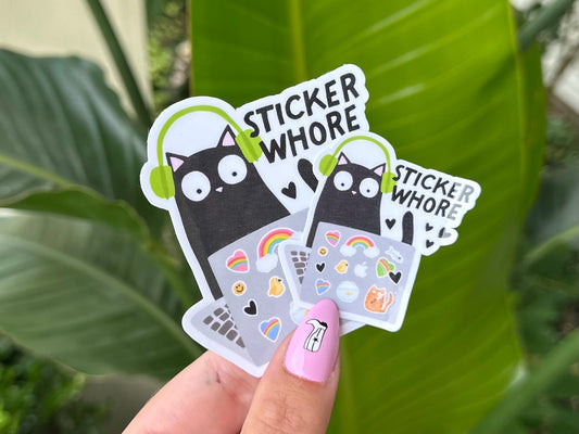Sticker Whore Waterproof Sticker, Mental Health Stickers, Handdrawn Art, Bestfriend Gifts, Positivity