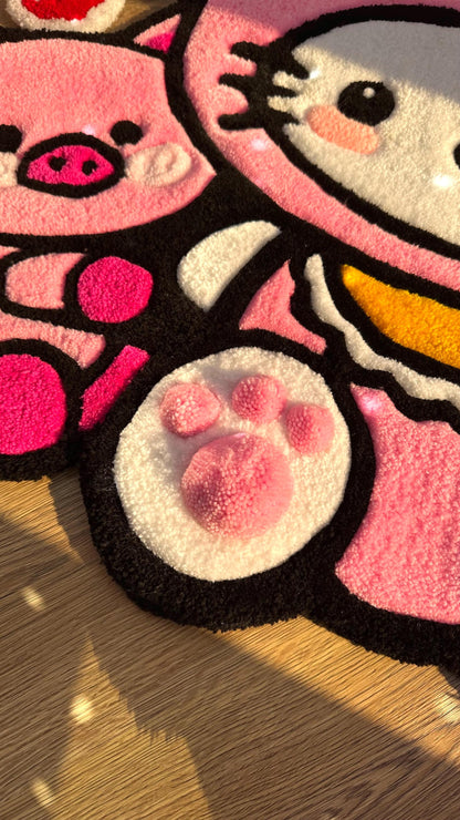 Pink Custom Handmade tufting rug | fully handmade
