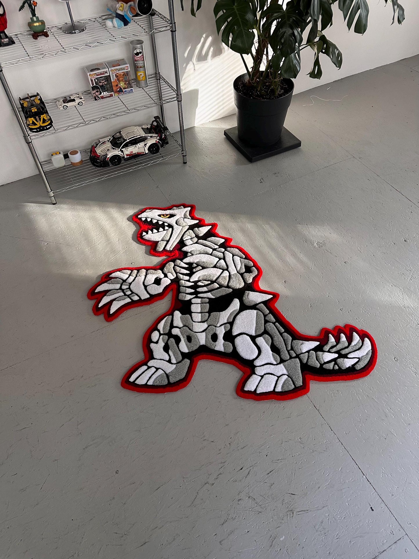 3D Skull Tufted Rug – Handmade Skeleton Rug Inspired by Pop Culture – Unique Home Decor & Gift for Gamers and Anime Fans