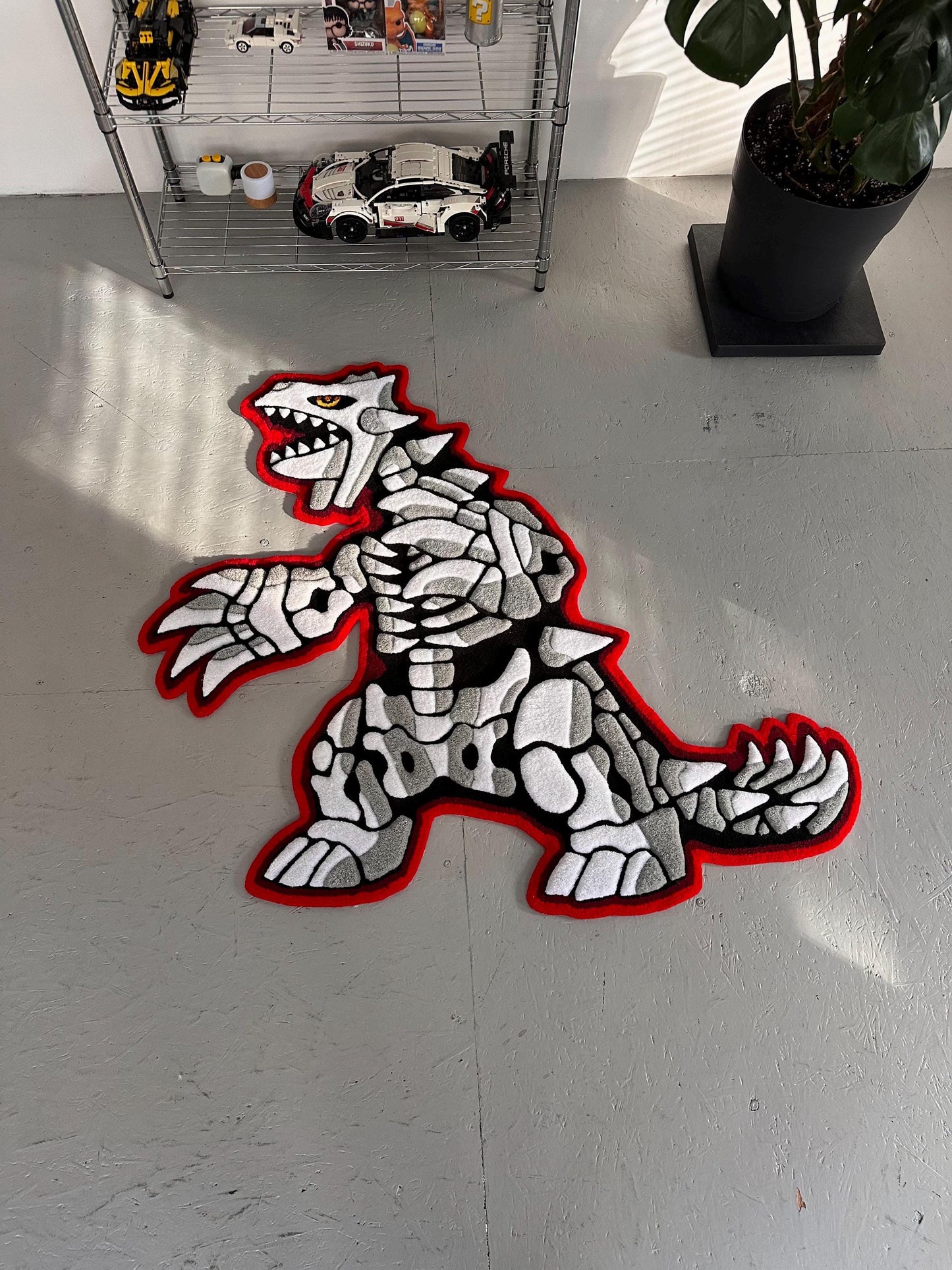 3D Skull Tufted Rug – Handmade Skeleton Rug Inspired by Pop Culture – Unique Home Decor & Gift for Gamers and Anime Fans