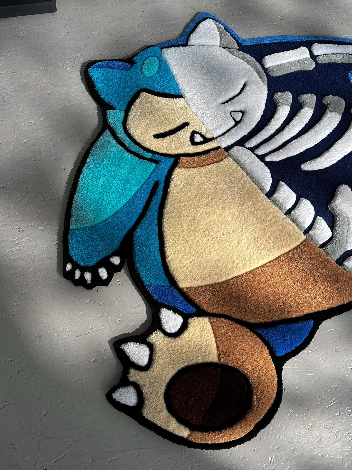 3D Skull Tufted Rug – Handmade Skeleton Rug Inspired by Pop Culture – Unique Home Decor & Gift for Gamers and Anime Fans