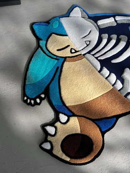 3D Skull Tufted Rug – Handmade Skeleton Rug Inspired by Pop Culture – Unique Home Decor & Gift for Gamers and Anime Fans