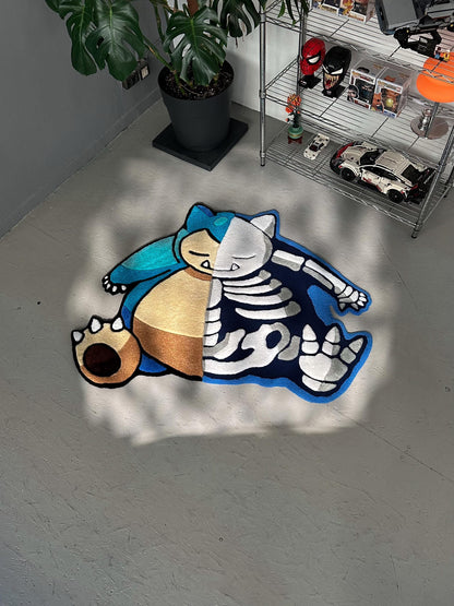 3D Skull Tufted Rug – Handmade Skeleton Rug Inspired by Pop Culture – Unique Home Decor & Gift for Gamers and Anime Fans