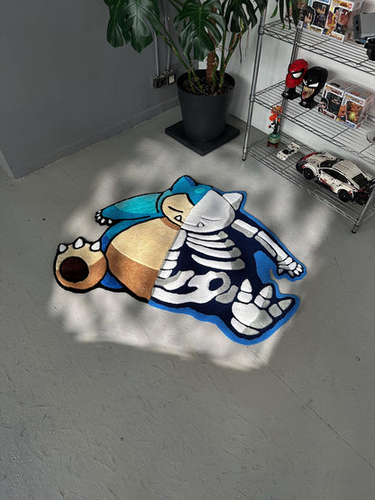 3D Skull Tufted Rug – Handmade Skeleton Rug Inspired by Pop Culture – Unique Home Decor & Gift for Gamers and Anime Fans