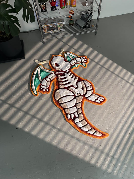 Skeleton tufted rug,3d skull rug, handmade tufted custom rug, living room decor rug, bedroom carpet, area carpet