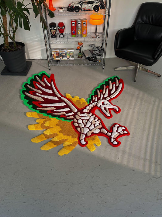 3D Skull Tufted Rug – Handmade Skeleton Rug Inspired by Pop Culture – Unique Home Decor & Gift for Gamers and Anime Fans