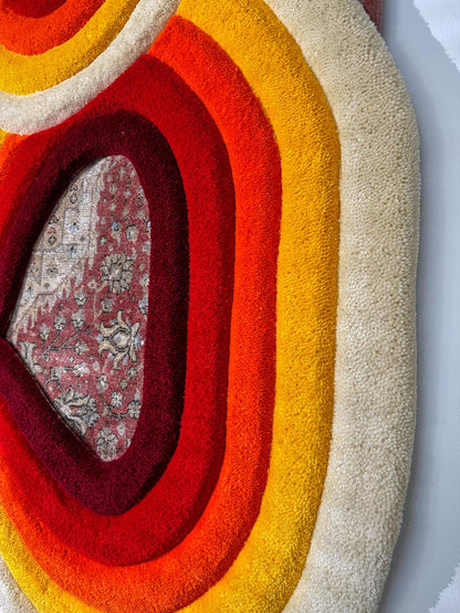 Tufted Rug Retro Wave Handmade Carpet – Colorful Custom Decor READY TO SHIP!