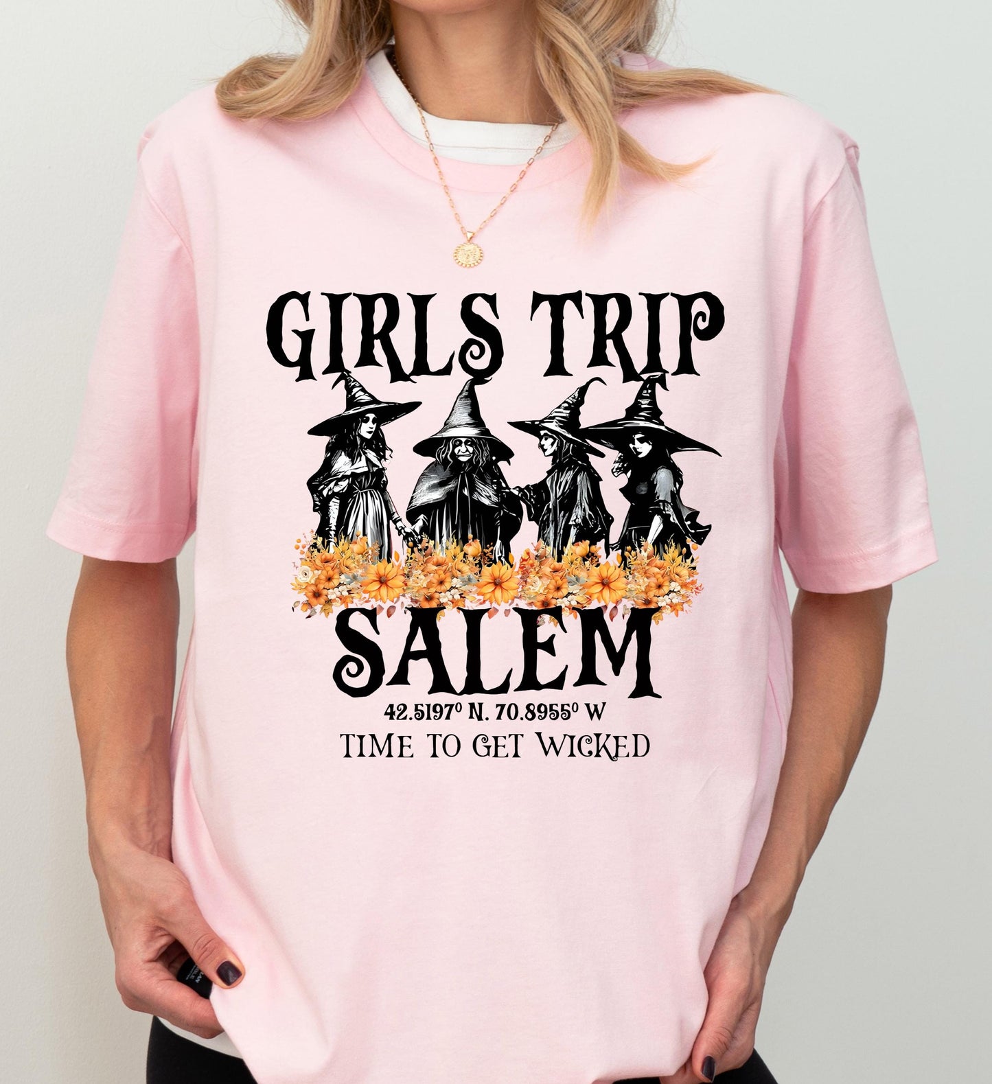 Halloween Girls Trip Shirt, Salem Witch Shirt, Time To Get Wicked Shirt, Witches Spooky Halloween Shirt, Wicked Girls Halloween Party Shirt