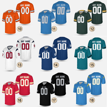 Custom Football Jersey – Personalized Jersey with Name & Number | Pick Your City Colors | Game Day Tailgate Unisex Shirt for Men Women Fans