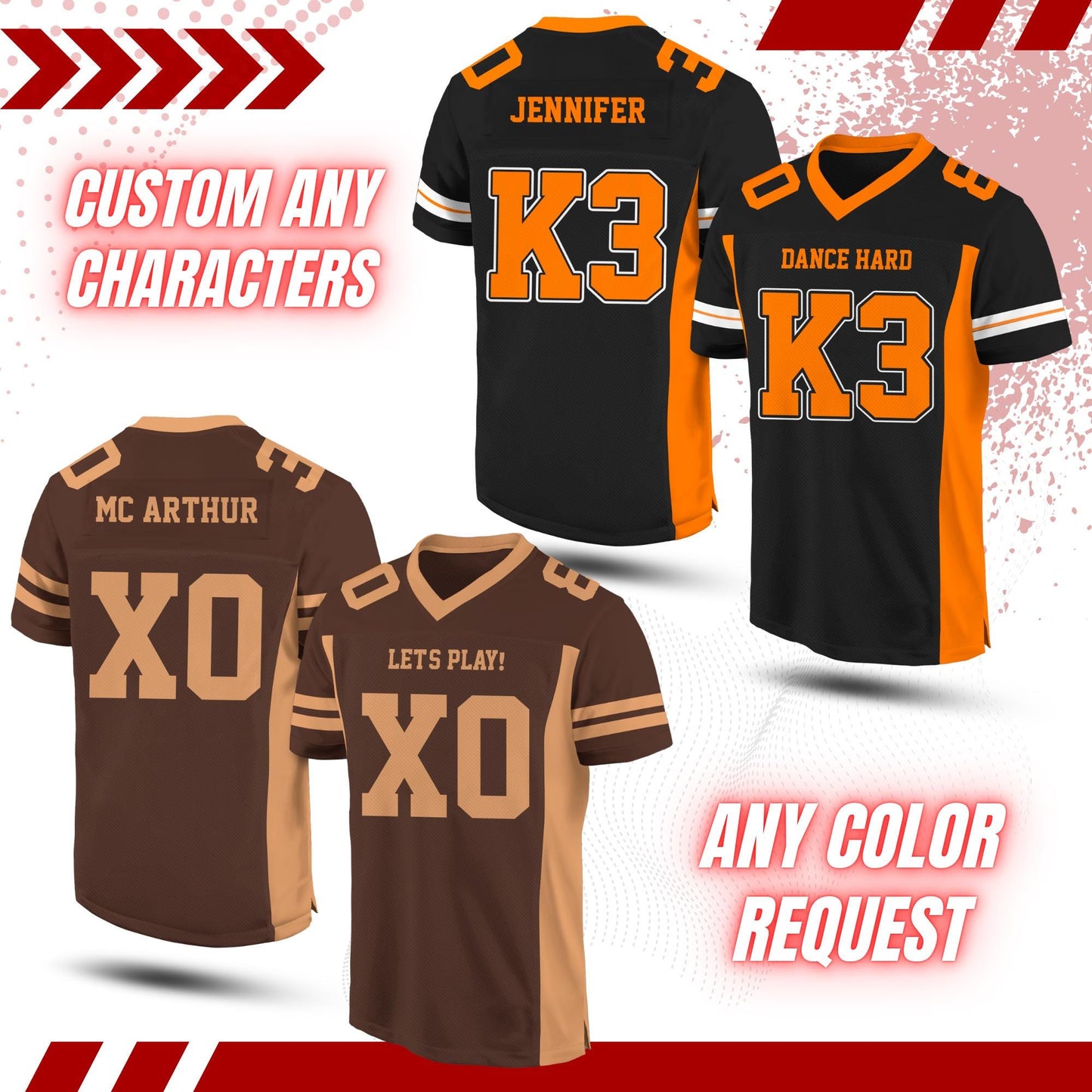 Personalized Team Name & Number Football Jersey Shirt For Adult Kid, Custom Football Jersey Shirt, Game Day Outfit For American Football Fan
