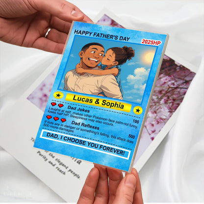 Personalized Anime Acrylic Block For Dad, Father's Day 2025 Gift, Custom Trading Card Style Photo Gift From Kids Or Wife, Gifts For Father