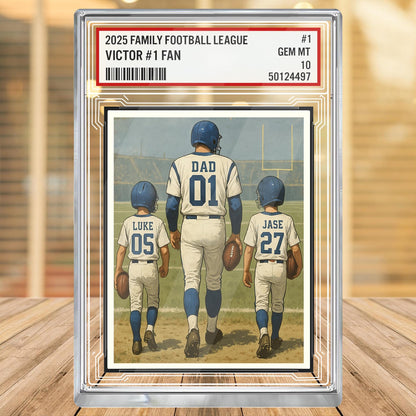 Custom Indianapolis Football Acrylic Block Gift for Daddy, Personalized Sports Trading Card with Kids' Names, Dad Sports, Indianapolis Team