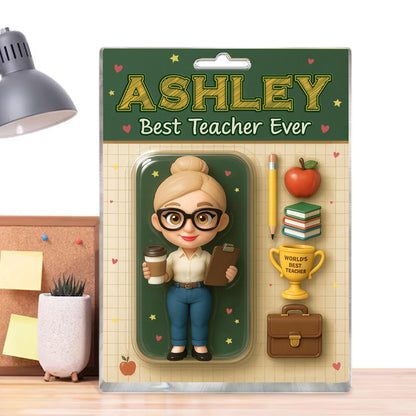 Personalized Appreciation Teacher Gift, Custom Teacher Action Figure Acrylic Block, Back To School Gift For Teacher, Best Teacher Ever Gift
