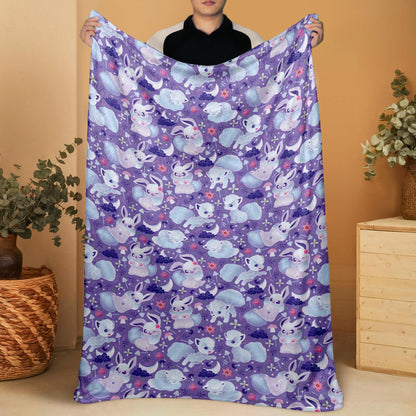 Eevee Fleece Blanket Home Decor Throw Blanket Bedroom Decor Baby Blanket Cute Vulpix Cotton Blanket Eevee Blanket Gifts