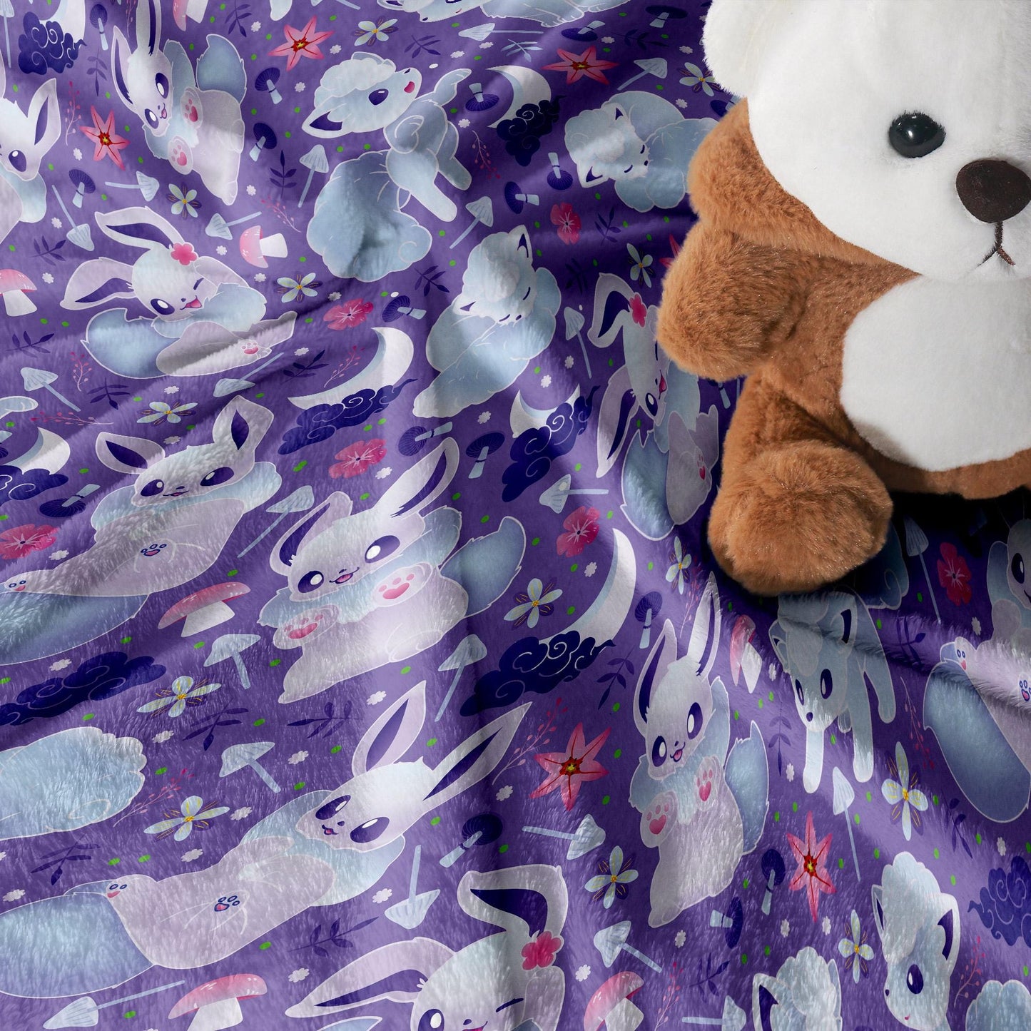 Eevee Fleece Blanket Home Decor Throw Blanket Bedroom Decor Baby Blanket Cute Vulpix Cotton Blanket Eevee Blanket Gifts