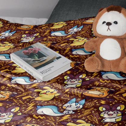 Pikachu Fleece Blanket Home Decor Pachirisu Blanket Throw Blanket Cute Baby Blanket Pikachu Blanket Gifts