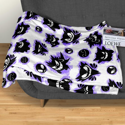 Gengar Fleece Blanket Home Decor Throw Blanket Cute Baby Blanket Gengar Blanket Gifts