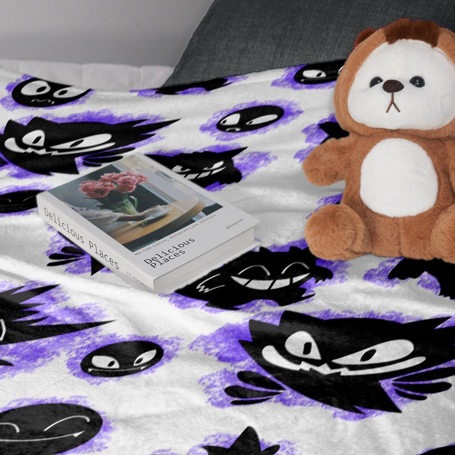 Gengar Fleece Blanket Home Decor Throw Blanket Cute Baby Blanket Gengar Blanket Gifts