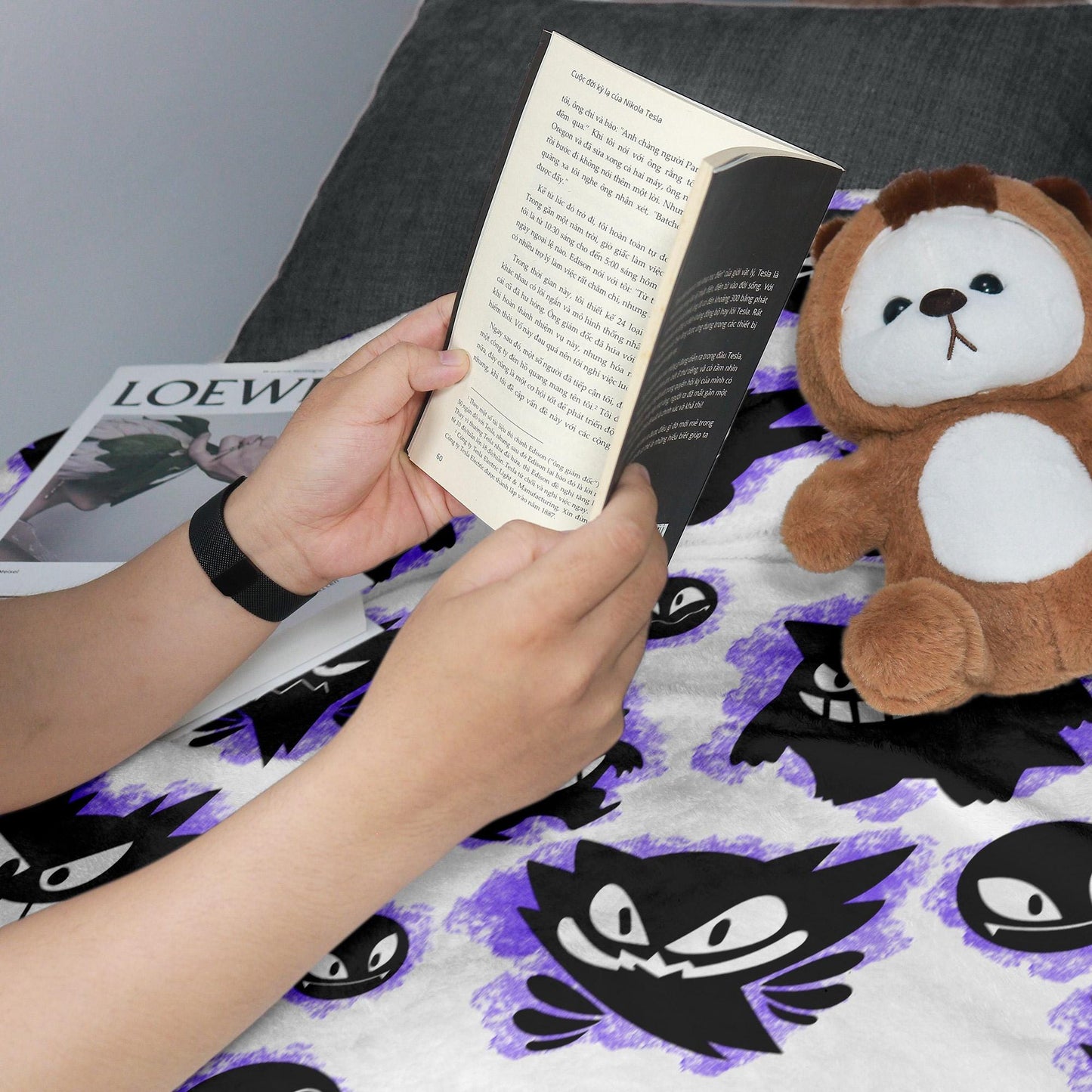 Gengar Fleece Blanket Home Decor Throw Blanket Cute Baby Blanket Gengar Blanket Gifts