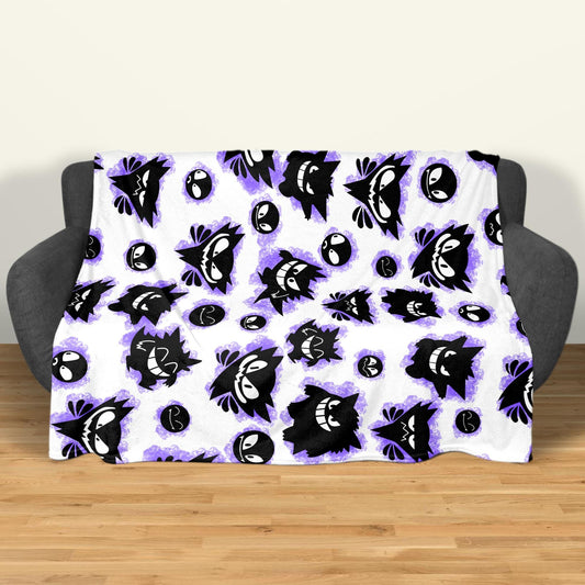 Gengar Fleece Blanket Home Decor Throw Blanket Cute Baby Blanket Gengar Blanket Gifts