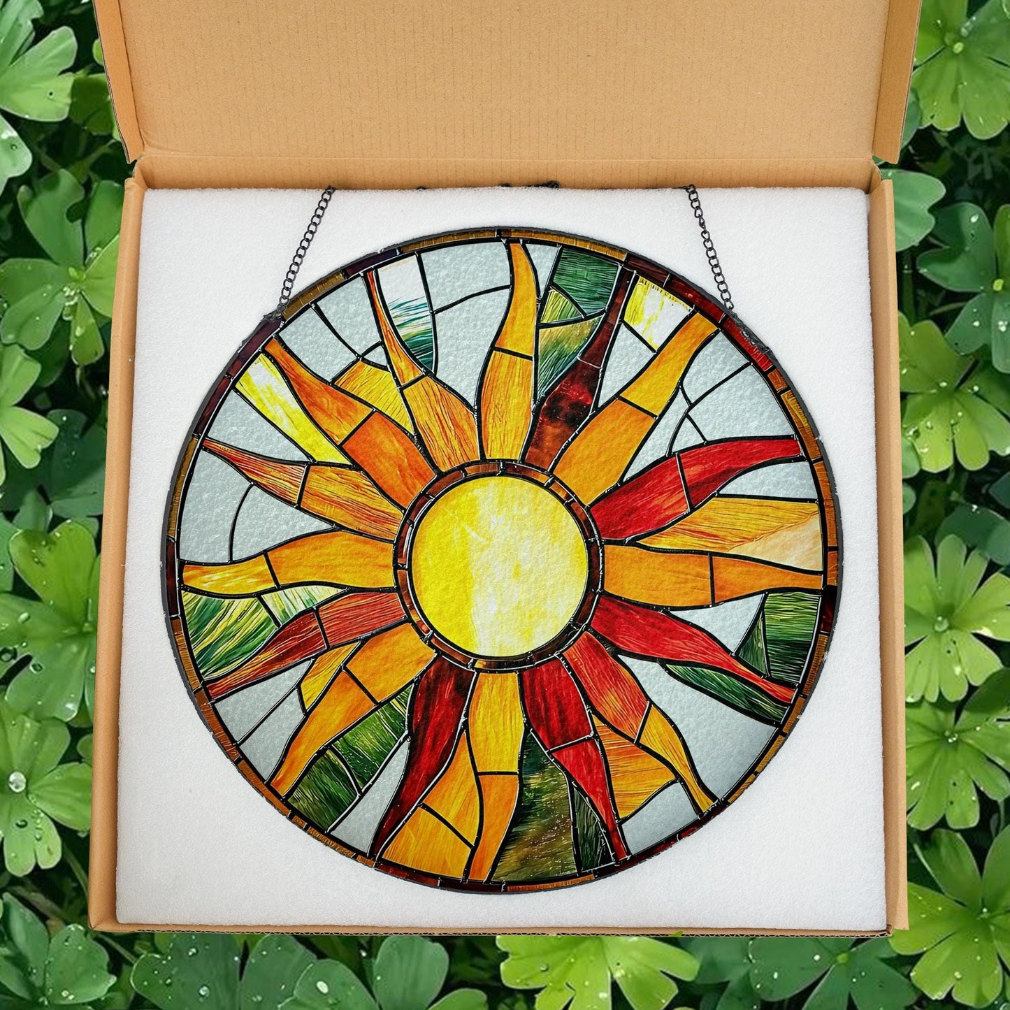 Sun Glass Suncatcher, Sun Suncatcher Ornament, Whimsical Spiral Sun, Sun Art, Sun Set Lover Gift, Sun Home Decor, New Home Decor, mom gift