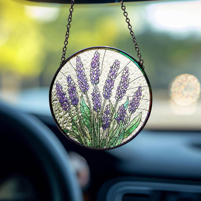 Lavender Stained Glass Suncatcher, Lavender Suncatcher, Lavender Lover Decor, Flower Lover Gift, Lavender Window Hanging Decor, Garden Decor