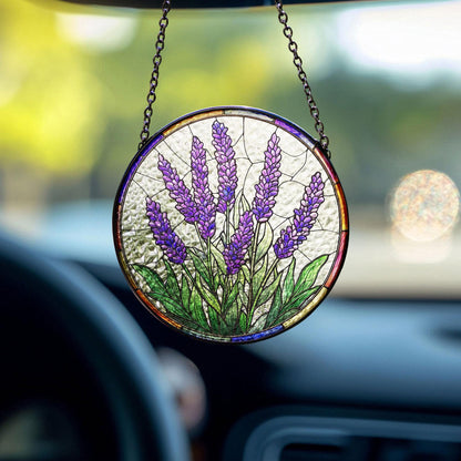 Lavender Flower Stained Glass Suncatcher, Purple Stained Glass Decor, Lavender Flower Lover Gift, Gift For Garden Lover, Nature Lovers Gift