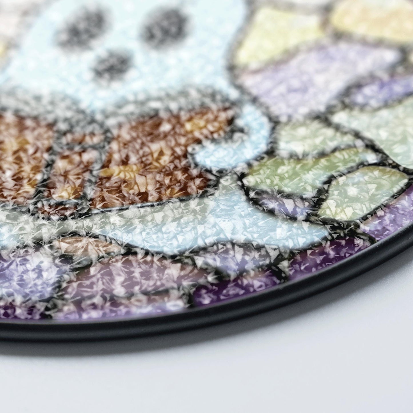 Cute ghost reading a book art stained glass window suncatcher mystical light gift for bookworms halloween friends