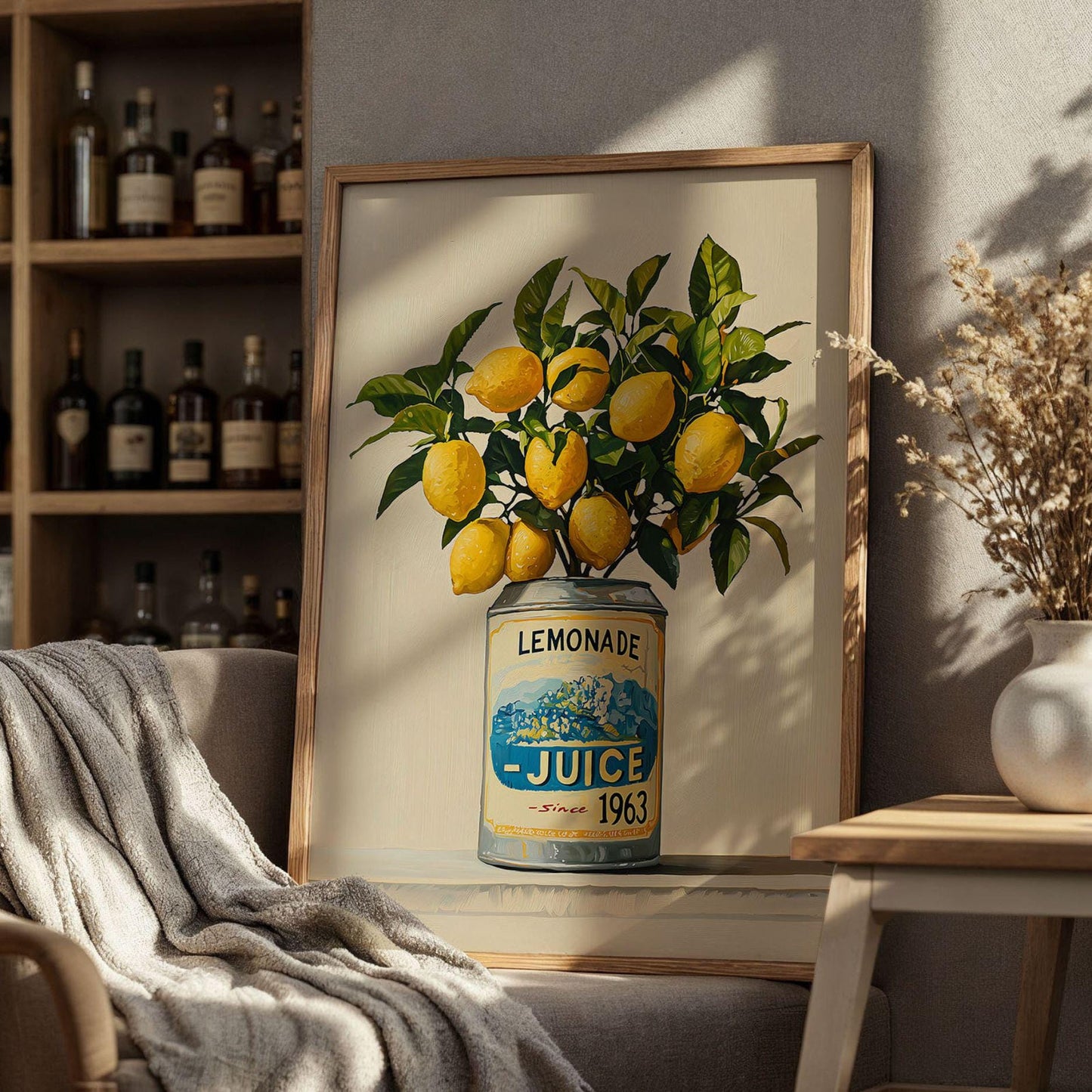 Lemonade Juice Tree Wall Art Botanical Kitchen Print Lemon Poster Dining Room Fruit Art Country Farmhouse Oil Painting Wall Art Poster Gift