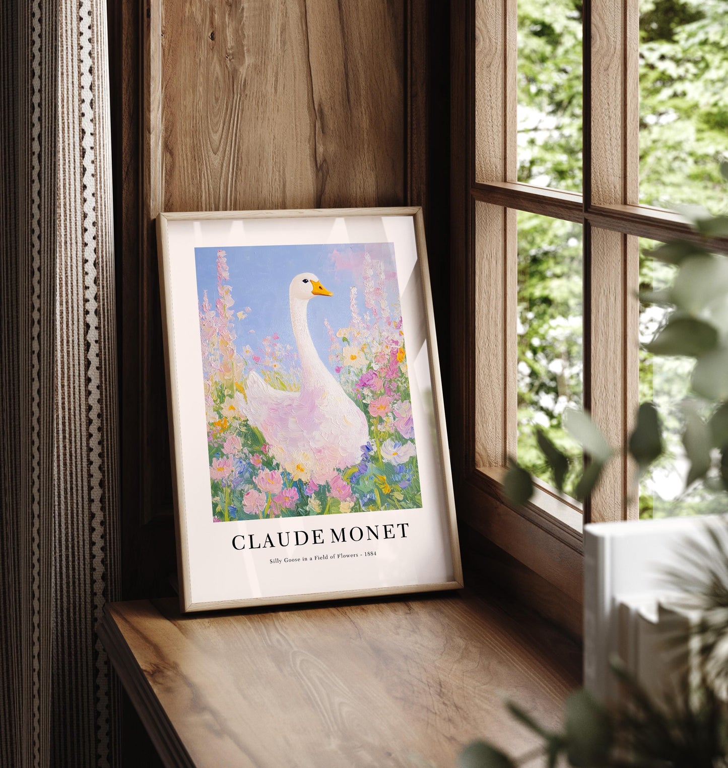Silly Goose Art Print: Monet Style French Wall Decor