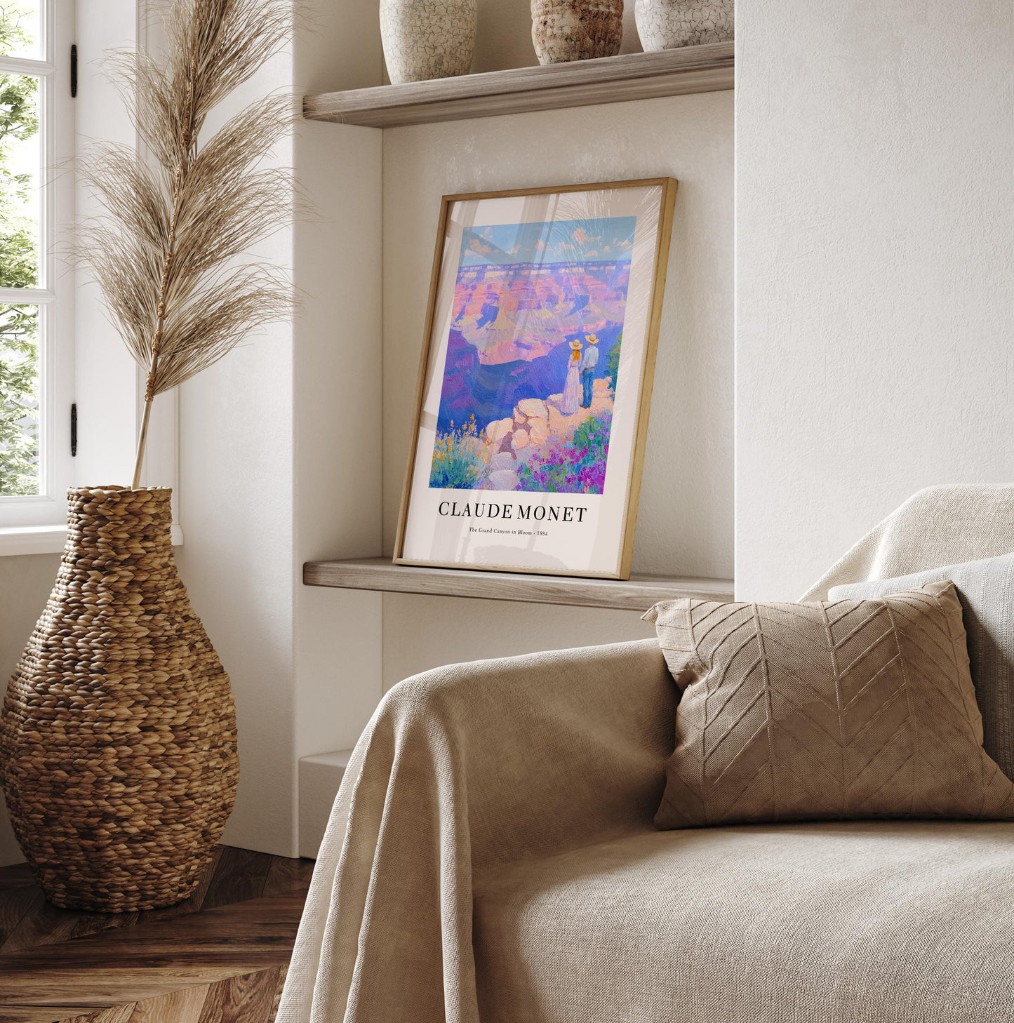 Grand Canyon Print: Claude Monet Style, Hiking Wall Art