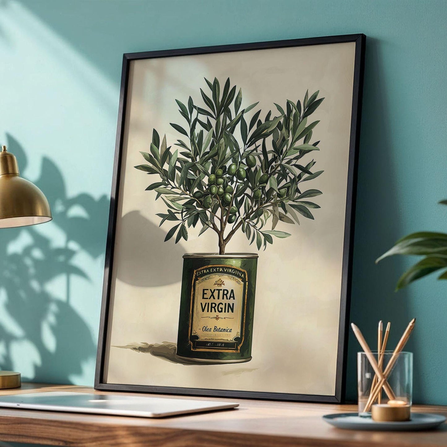 Olive Tree Kitchen Wall Art Extra Virgin Olive Oil Poster Rustic Greenery Dining Room Print Country Kitchen Oil Painting Wall Art Poster