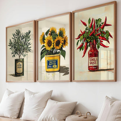 Olive Tree Kitchen Wall Art Extra Virgin Olive Oil Poster Rustic Greenery Dining Room Print Country Kitchen Oil Painting Wall Art Poster